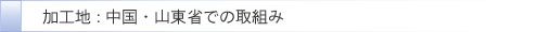 加工地：中国・山東省での取組み